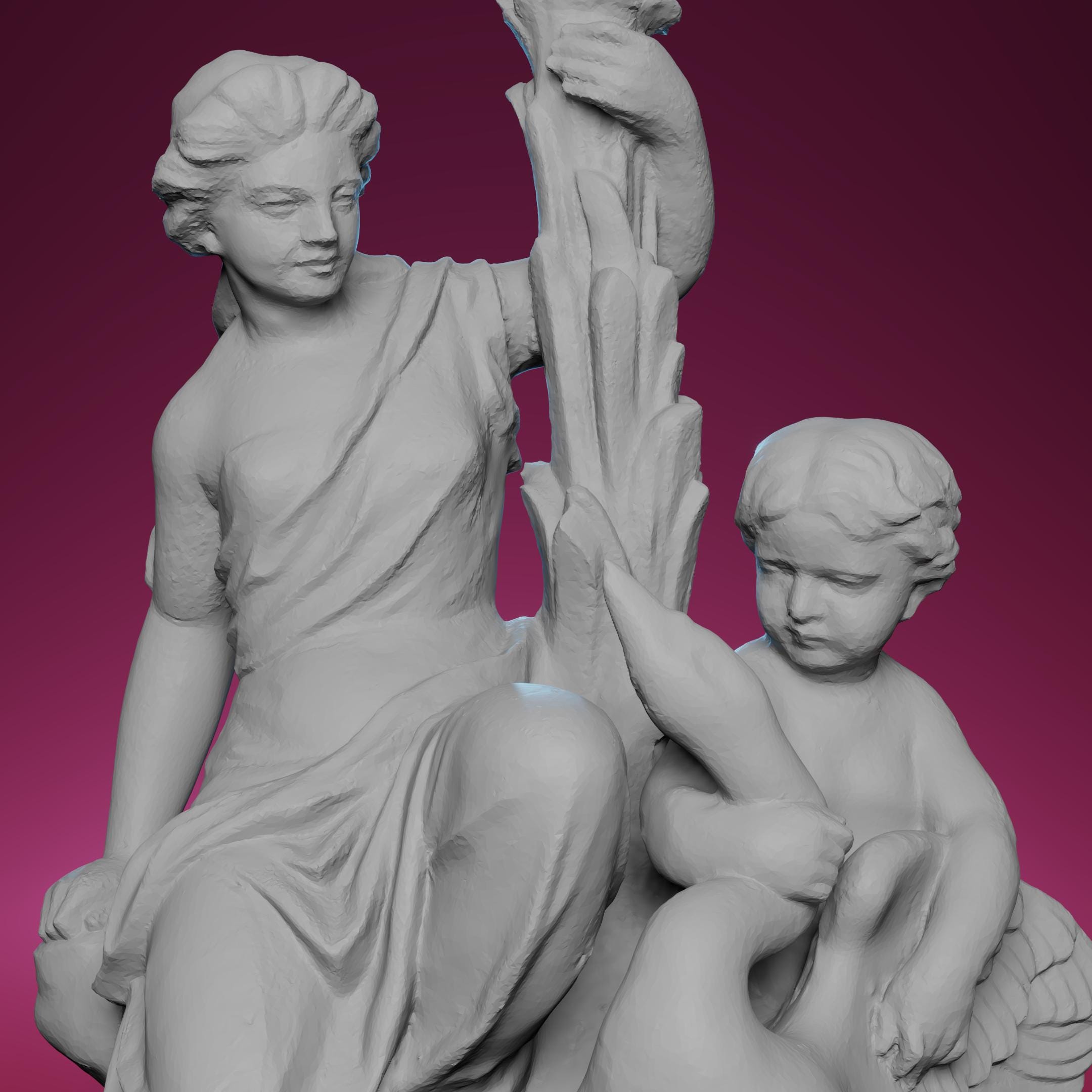 3Dプリントされたレダと白鳥の彫刻 - オーストリアのクロスターノイ