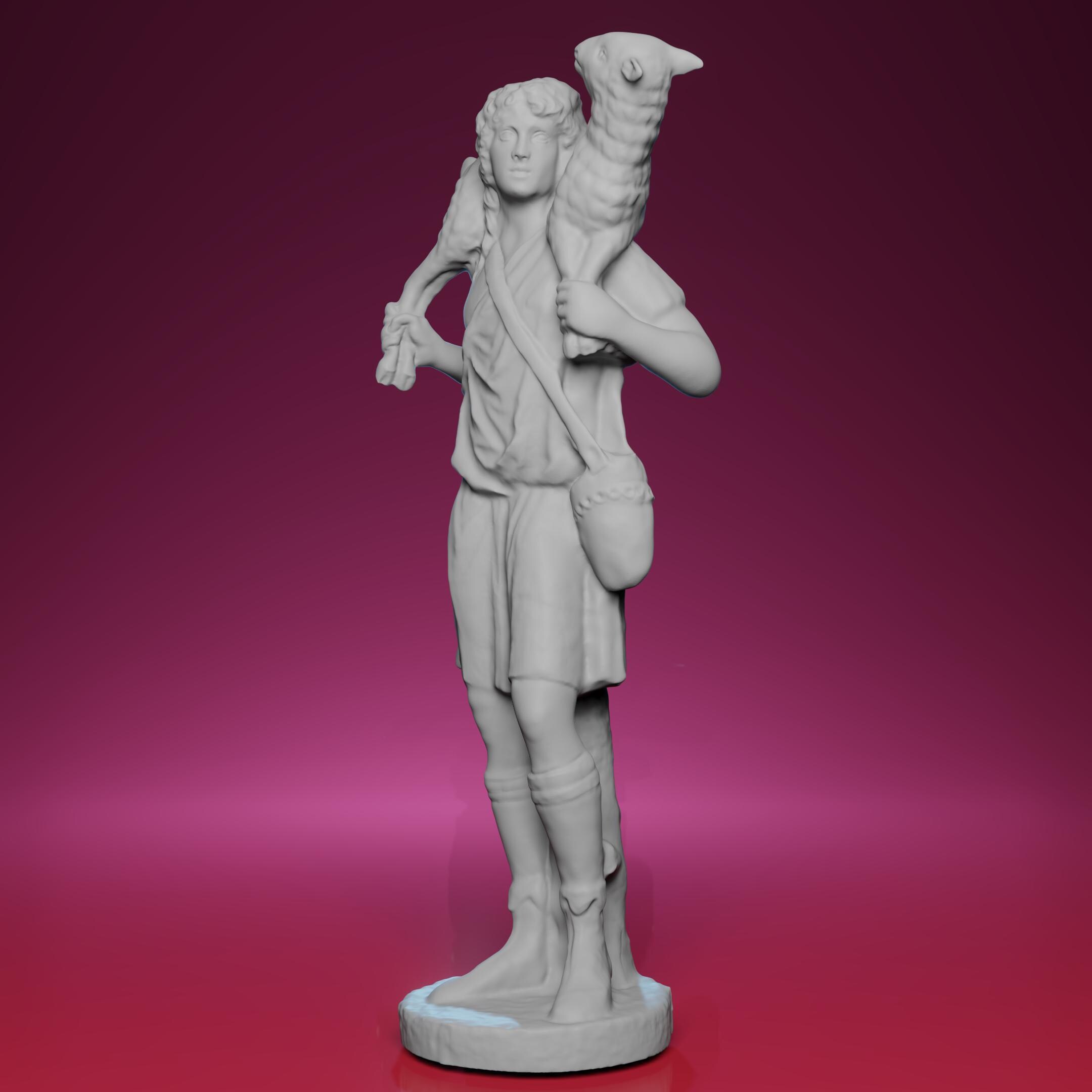 3D Printed Statuette of the Good Shepherd - Inspired by Pio