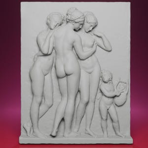 3D Printed Three Graces and Cupid Sculpture – Inspired by Thorvaldsens Museum Frieze in Denmark