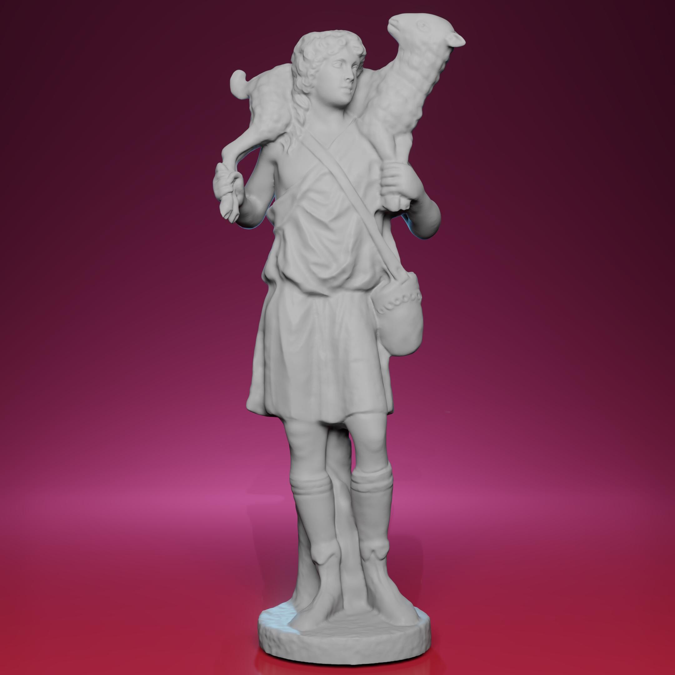 3D Printed Statuette of the Good Shepherd - Inspired by Pio