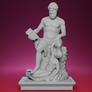 3D Printed Group of Polyphemus and a Greek Statue – Inspired by Capitoline Museum in Rome