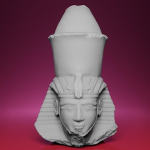 3D Printed Head of a Pharaoh Sculpture – Inspired by The Egyptian Museum of Antiquities in Cairo