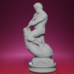 3D Printed Man Fighting a Lion Statue – Inspired by Conservatorio di Musica Benedetto Marcello in Venice