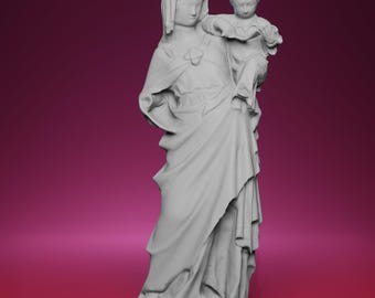 SCULPTORイタリア製 マリア様に抱かれるイエス様 3Dプリントされた聖母マリアと幼子イエスの像 – ベルリンのボーデ