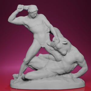 3D Printed Theseus and the Minotaur – Inspired by the Jardin des Tuileries in Paris