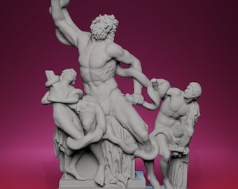3D-gedruckte Laokoon-Gruppenskulptur - Inspiriert von Meisterwerk des Italienischen Mythos, Replik eines griechischen Mythos der Römer