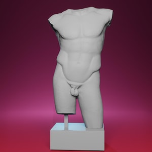 3D Printed Diadumenos Male Torso – Inspired by the Louvre Museum in Paris