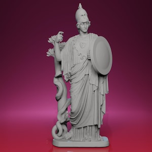 3D Printed Athena Cesarini Bust – Inspired by Torlonia Collection in Rome, Roman Sculpture, Greek Goddess Decor