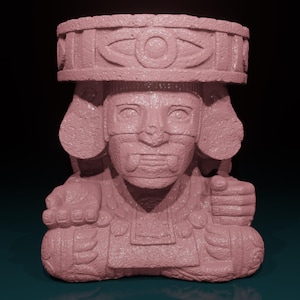 3D Printed Huehuetéotl Tlaloc Sculpture – Inspired by Templo Mayor in Mexico