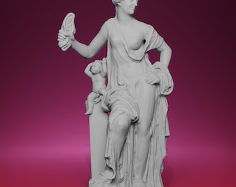 3D Printed Aphrodite, known as the "Venus Vulgaris" Statue - Inspired by the Louvre Museum in Paris