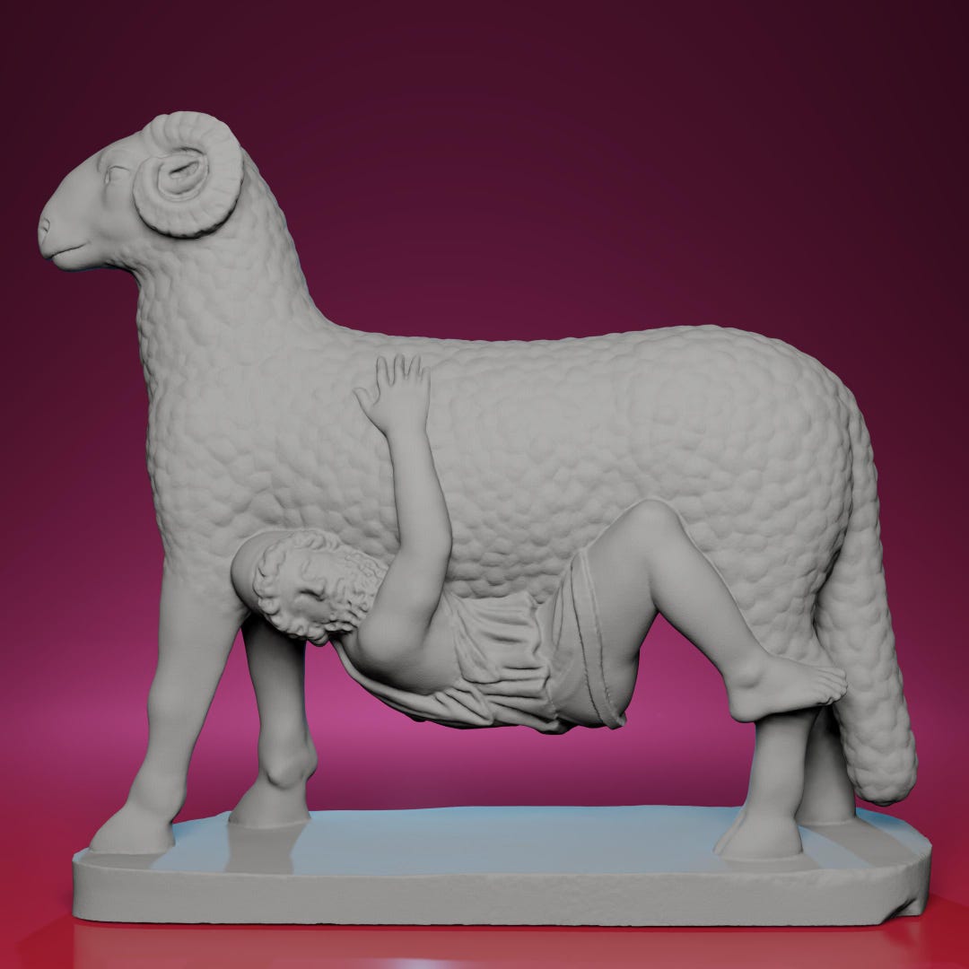 3D Printed Odysseus Escaping Polyphemus – Inspired by Palazzo