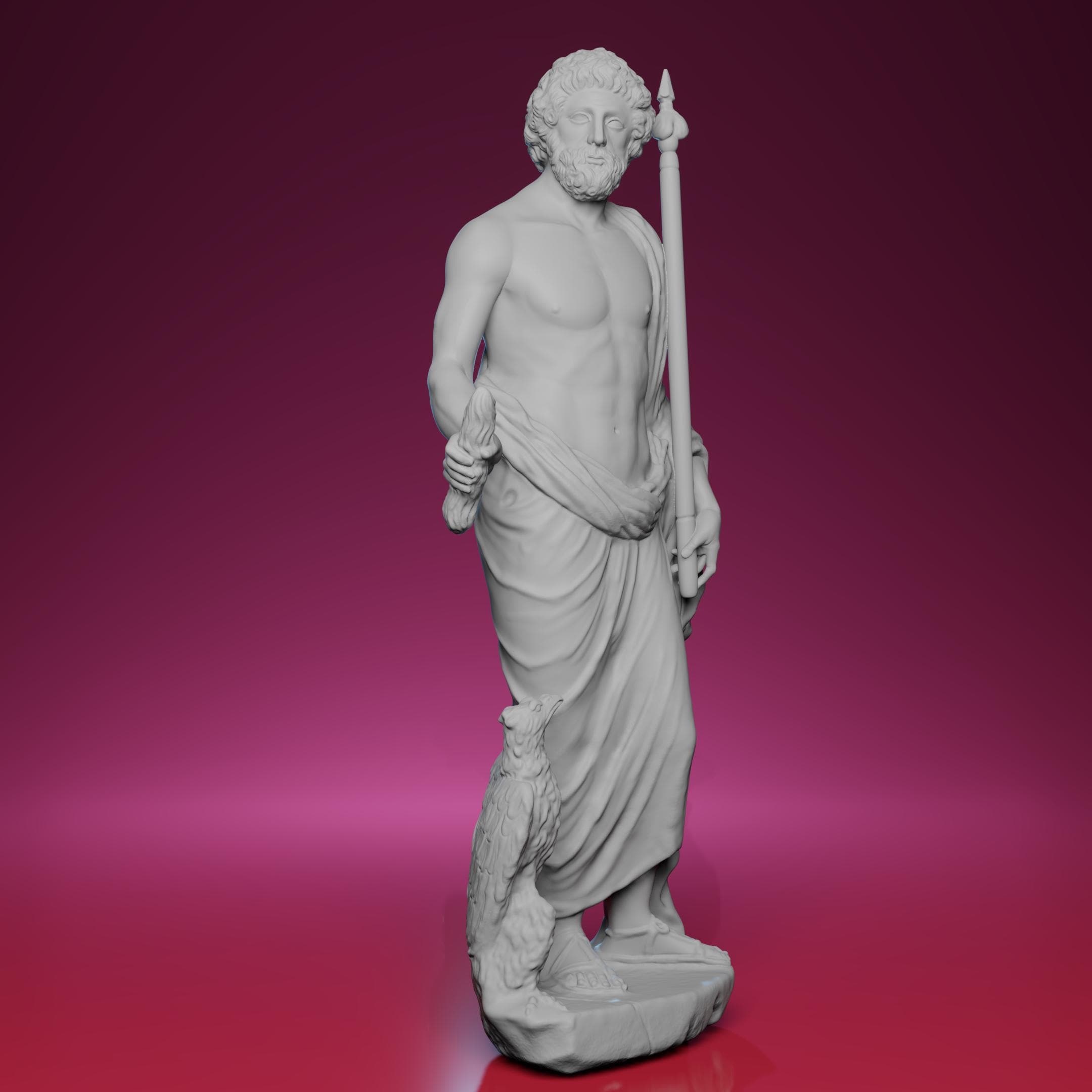3D Printed Zeus the God of the Skies and Master of Olympus Statue