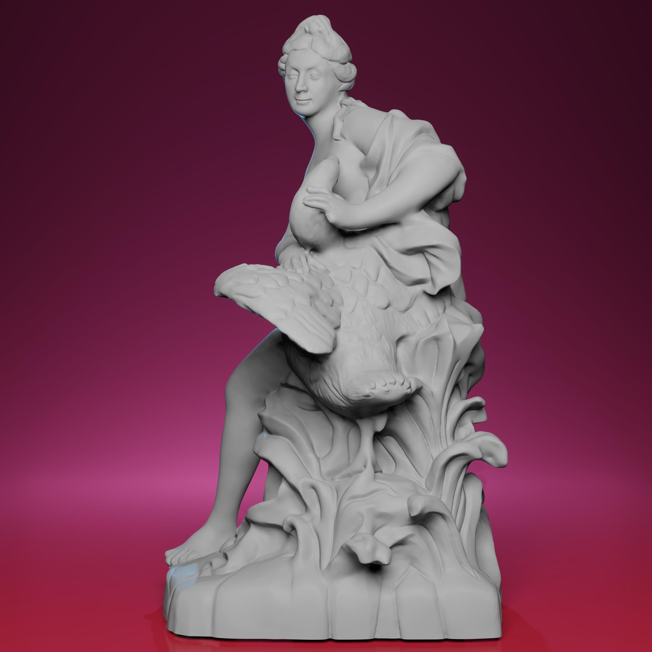3D Printed Leda and the Cygnet Statue – Inspired by the Louvre in
