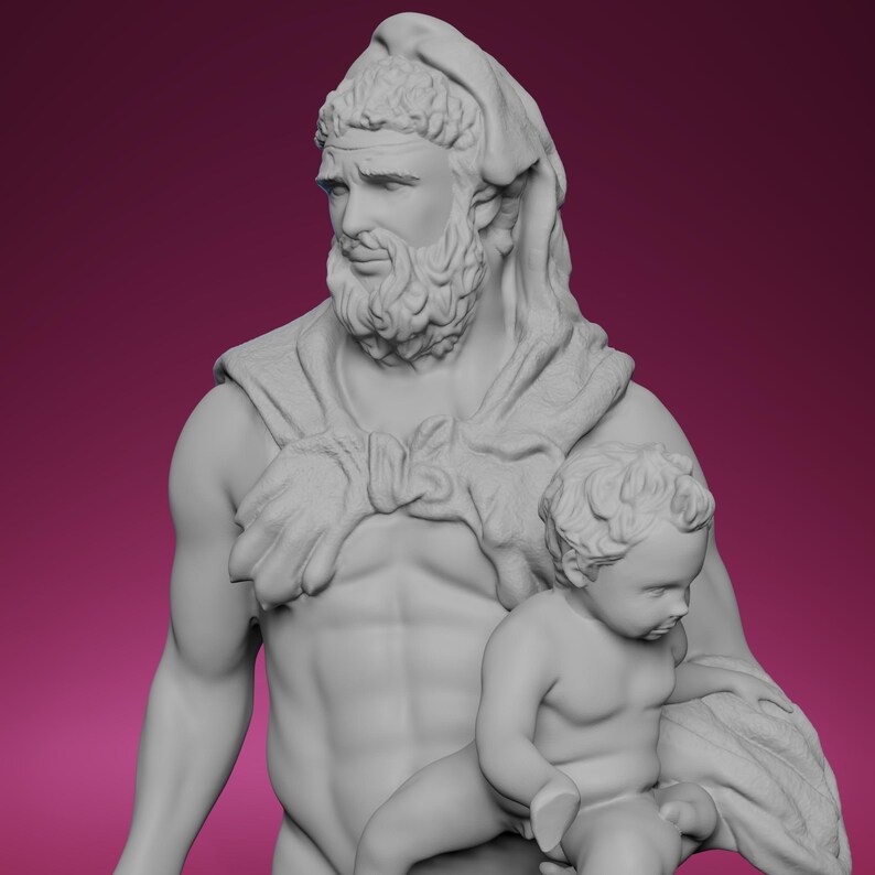 Telephus 3D Printed Hercules and Telephus Statue – Inspired by the Louvre Museum ...