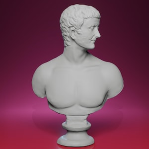3D Printed Bust of Tiberius Sculpture – Inspired by the Louvre Museum in Paris