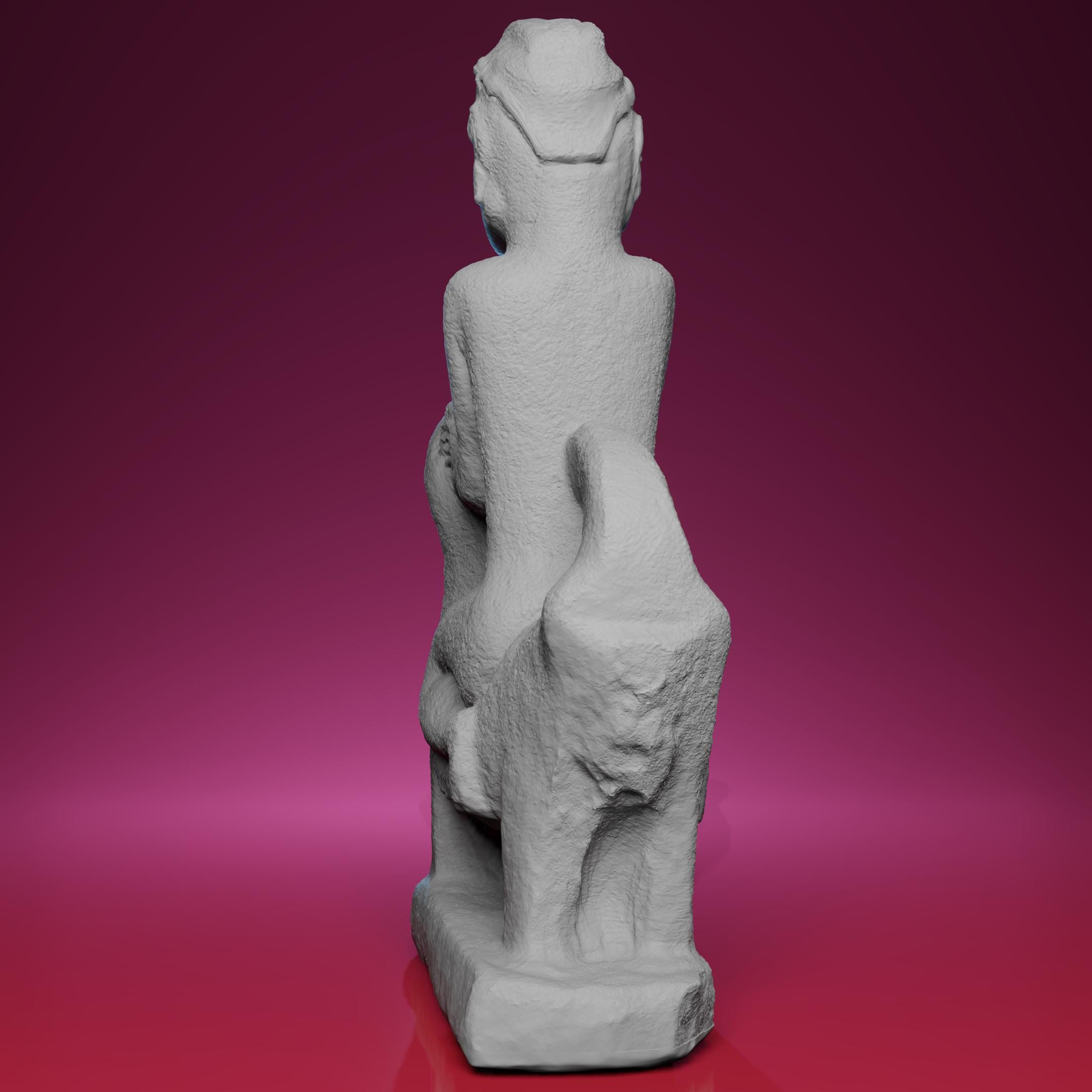 3Dプリントされた象の上の男性像 - パリのケ・ブランリ美術館に