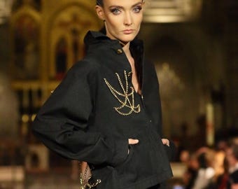 Rebel Frame – Denim and Chains, Chaqueta de mujer, Chaqueta vaquera, Traje de diseñador