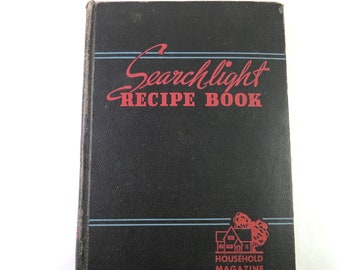 Searchlight Recipe Book, Vintage Household Magazine Cookbook, Tabbed Sections, 1940s Cookbook