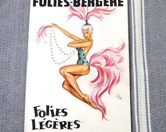 Programme des Folies Bergère des années 50, Événements et publicités, Folies Legeres, Paris, France