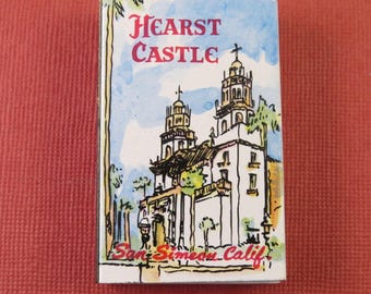 Boîte d'allumettes Hearst Castle, allumettes en bois, vue aérienne