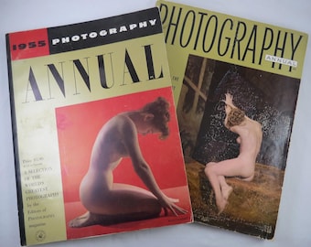Photography Annual Magazines 1952 and 1955 Editions, Worlds Most Popular Photos, Midcentury Advertisements