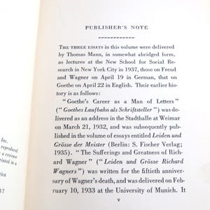 Vintage Thomas Mann Book: Freud, Goethe, Wagner by German Novelist 1930s zdjęcie 3