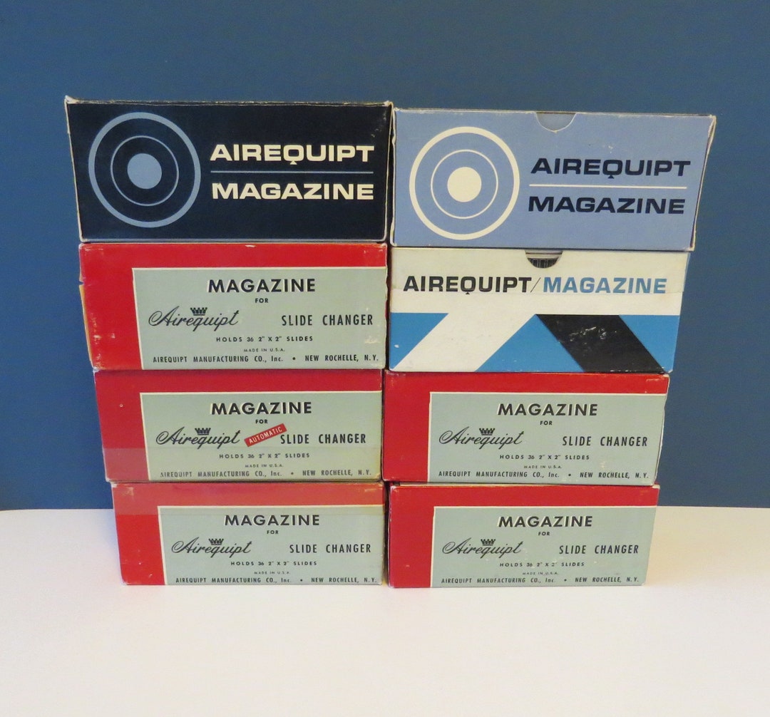 8 Vintage Slide Magazines Frames Red Blue Boxes Airequipt Etsy
