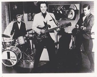 SPINOUT Elvis Presley Band Photo, Vintage  B&W Movie Promo 8x10,  Deborah Walley Jack Mullaney