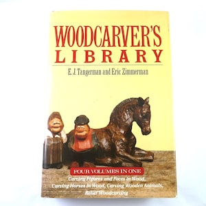 Woodcarvers Library, Four Volumes In One, Carving Figures in Wood, Faces, Horses, Tangerman and Zimmerman, Vintage Wood Carving Book 1980s