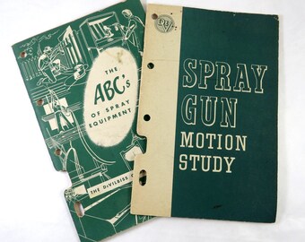 Devilbiss ABCs of Spray Equipment, Spray Gun Motion Studay, 2 Vintage Booklets Paint Gun Use, 1954, for Painters, Artists, Collectors