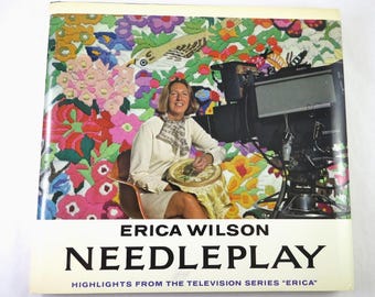 Jeu d'aiguilles, Erica Wilson, livre de travaux manuels vintage de 1975 Faits saillants de son émission de télévision