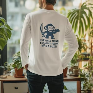 Men&#39;s UV Protection Long Sleeve Shirt, Troublemaker Logo Fishing Top, UPF Sunblock Tee, Outdoor Angler T-Shirt, Fisherman Gift, Fishing