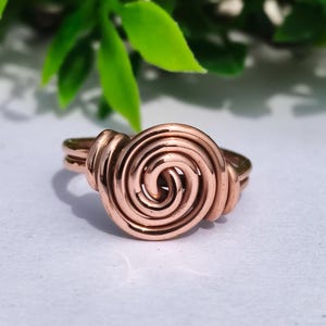 Handmade Copper Wire Spiral Ring | BohoWire Wrapped Ring | Unique Artisan Jewelry for Women,