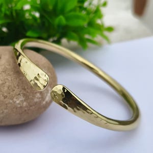 Minimalist Hammered Bangle – Sterling or Brass-Fill, Stackable Everyday Bracelet, Gift for Her