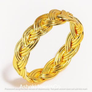 22k Gold Plated Braided Band Ring | Woven Rope Ring | Unique Statement Jewelry for Women