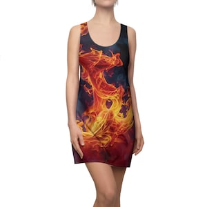 Fiery Women&#39;s Racerback Dress - Perfect for Summer Events, Festivals, Beach Days, Casual Outings, and Gift Giving