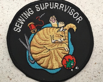 Sewing Supurrvisor Cat sew-on patch