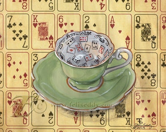 Cup of Knowledge -8x8 archival Print from Original artwork by Felix Eddy