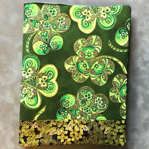 Irish Shamrocks strip pieced Quilted Refillable Journal Notebook