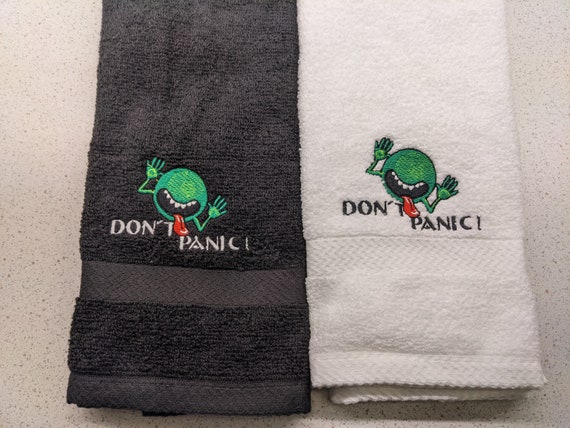 HHGTTG Inspired Button: Don't Panic & Know Where Your Towel Is