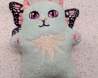 Tiny Lavender filled Plush Pixy Cat Fairy Pet MINT GREEN