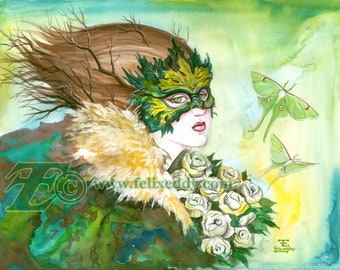 Masquerade Ladies (your choice) 8x10 archival Print from Original artwork by Felix Eddy