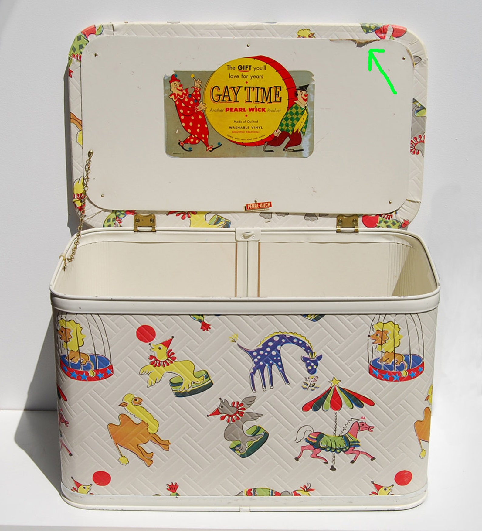 Vintage Circus Toy Box Gay Time Pearl Wick Padded Vinyl Etsy