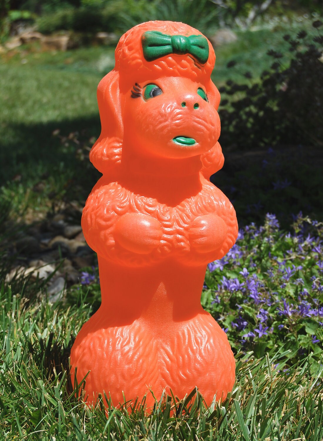 Vintage Plastic Coin Bank Tall Orange Poodle 1965 Etsy