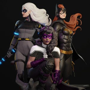 3D druckbare Batgirl, schwarzer Kanarienvogel, Jägerin STL-Dateien