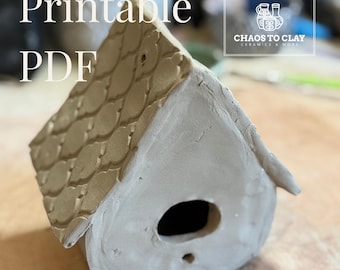 Printable Teardrop Birdhouse Template: Ceramics DIY Pattern (PDF Download)