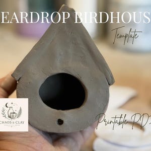 Miniature Teardrop Birdhouse Pottery Template: Slab-Built Ceramics DIY (PDF Pattern)