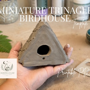 Miniature Triangular / Triangle Birdhouse Template: Slab-Built Pottery DIY Pattern (PDF Download)