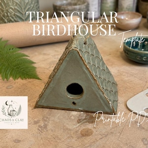 Triangular / Triangle Birdhouse Template: Slab-Built Pottery DIY Pattern (PDF Download)
