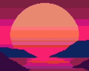 Schema per coperta all'uncinetto Sunset DC, download immediato Graphghan